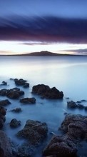 Lade kostenlos Hintergrundbilder Landschaft,Sunset,Stones,Sea für Handy oder Tablet herunter.
