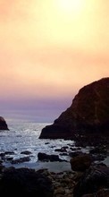 Lade kostenlos Hintergrundbilder Sea,Landschaft,Sunset,Stones für Handy oder Tablet herunter.