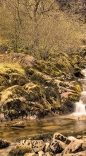 Lade kostenlos Hintergrundbilder Landschaft,Wasser,Stones,Wasserfälle für Handy oder Tablet herunter.