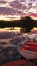 Boote,Landschaft,Flüsse,Sunset für LG KF750 Secret