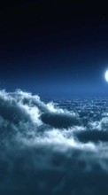 Lade kostenlos Hintergrundbilder Übernachtung,Clouds,Mond,Landschaft,Sky für Handy oder Tablet herunter.