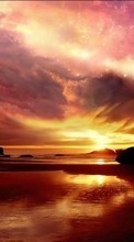 Lade kostenlos Hintergrundbilder Landschaft,Sunset,Sky,Sea,Sun,Clouds für Handy oder Tablet herunter.