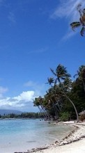 Lade kostenlos Hintergrundbilder Landschaft,Sky,Sea,Strand,Palms für Handy oder Tablet herunter.
