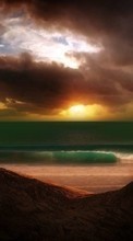 Lade kostenlos 240x400 Hintergrundbilder Landschaft,Sunset,Sky,Sea,Sun für Handy oder Tablet herunter.