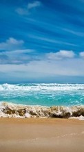 Lade kostenlos Hintergrundbilder Landschaft,Sea,Clouds,Waves,Strand für Handy oder Tablet herunter.