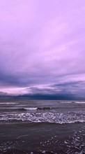 Lade kostenlos Hintergrundbilder Landschaft,Sunset,Sea,Clouds,Waves für Handy oder Tablet herunter.