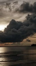 Lade kostenlos Hintergrundbilder Landschaft,Sunset,Sea,Clouds für Handy oder Tablet herunter.