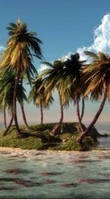 Lade kostenlos Hintergrundbilder Sea,Palms,Landschaft für Handy oder Tablet herunter.