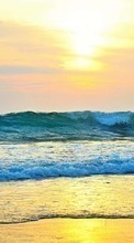 Lade kostenlos Hintergrundbilder Landschaft,Sunset,Sea,Waves,Strand für Handy oder Tablet herunter.