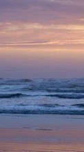 Lade kostenlos Hintergrundbilder Landschaft,Sunset,Sea,Waves,Strand für Handy oder Tablet herunter.