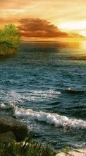 Landschaft,Sunset,Sea,Waves für Samsung Galaxy Tab 3
