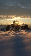 Lade kostenlos 320x480 Hintergrundbilder Landschaft,Winterreifen,Sunset,Sky,Schnee für Handy oder Tablet herunter.