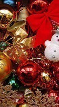 Lade kostenlos Hintergrundbilder Weihnachten,Schneemann,Feiertage,Neujahr,Dekoration für Handy oder Tablet herunter.