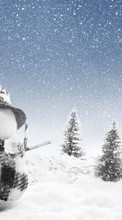Lade kostenlos Hintergrundbilder Feiertage,Winterreifen,Neujahr,Schnee,Schneemann für Handy oder Tablet herunter.