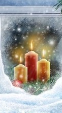 Lade kostenlos 800x480 Hintergrundbilder Feiertage,Neujahr,Weihnachten,Kerzen für Handy oder Tablet herunter.