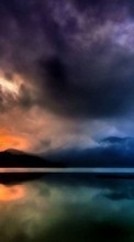 Lade kostenlos Hintergrundbilder Clouds,Seen,Landschaft,Sunset für Handy oder Tablet herunter.