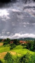 Lade kostenlos Hintergrundbilder Landschaft,Clouds,Regenbogen für Handy oder Tablet herunter.