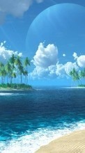 Lade kostenlos Hintergrundbilder Palms,Landschaft,Strand für Handy oder Tablet herunter.