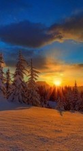 Lade kostenlos Hintergrundbilder Landschaft,Natur,Schnee,Sunset,Winterreifen für Handy oder Tablet herunter.