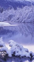 Landschaft,Winterreifen,Flüsse,Schnee für Nokia 108