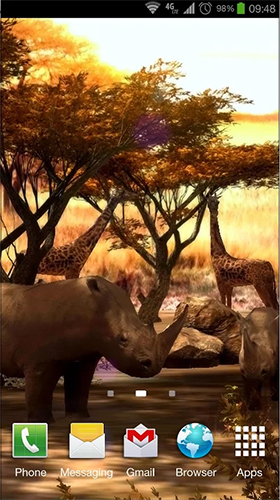 Download Tiere Live Wallpaper Afrika 3D  für Android kostenlos.