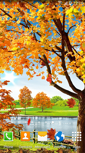 Download Landschaft Live Wallpaper Herbstteich  für Android kostenlos.