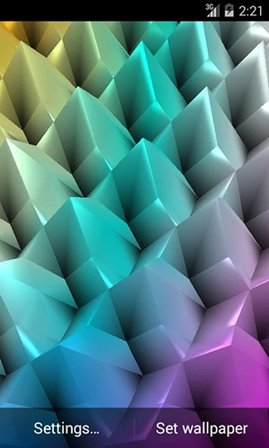 Download 3D Live Wallpaper Farbige Kristalle  für Android kostenlos.