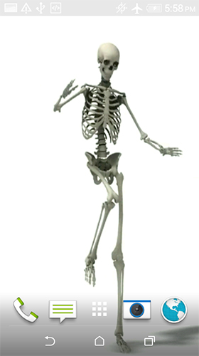 Kostenlos Live Wallpaper Tanzendes Skelett  für Android Smartphones und Tablets downloaden.