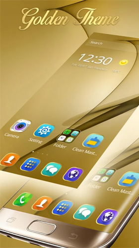 Download Mit Uhr Live Wallpaper Gold Thema für Samsung Galaxy S8 Plus  für Android kostenlos.
