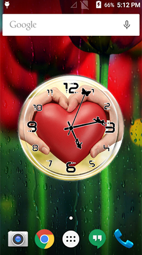 Download Live Wallpaper Uhr der Liebe  für Android-Handy kostenlos.