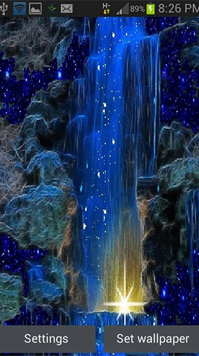 Download Fantasy Live Wallpaper Magischer Blauer Wasserfall  für Android kostenlos.