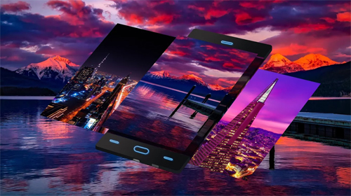 Download Landschaft Live Wallpaper Neon 2 HD für Android kostenlos.