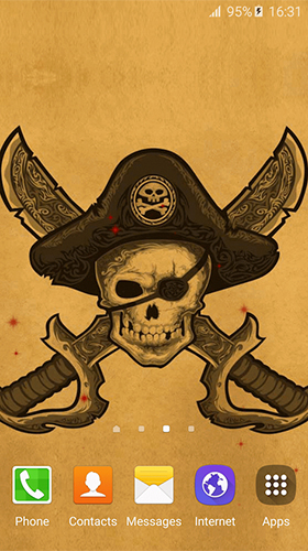 Download Interaktiv Live Wallpaper Piratenflagge  für Android kostenlos.