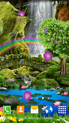 Download Landschaft Live Wallpaper Romantischer Wasserfall 3D  für Android kostenlos.