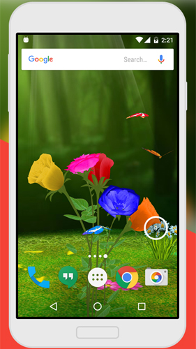Kostenlos Live Wallpaper Rose 3D  für Android Smartphones und Tablets downloaden.