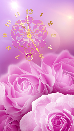 Download Blumen Live Wallpaper Uhr mit Blumen  für Android kostenlos.