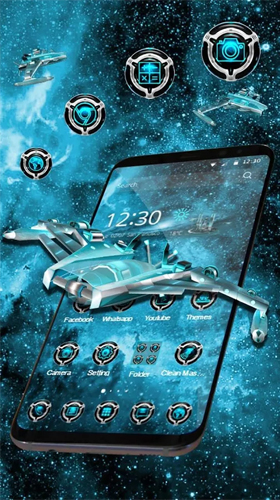 Download Mit Uhr Live Wallpaper Space Galaxie 3D  für Android kostenlos.