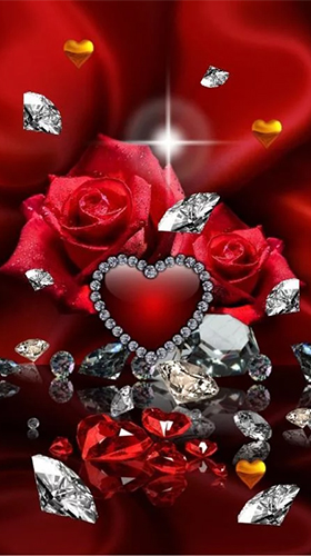 Kostenlos Live Wallpaper Valentinstag Diamanten  für Android Smartphones und Tablets downloaden.