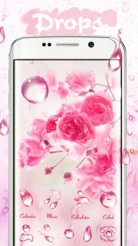 Download Blumen Live Wallpaper Wassertropfen  für Android kostenlos.
