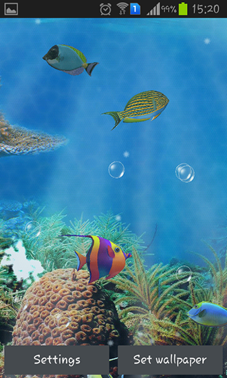 Kostenlos Live Wallpaper Aquarium und Fisch für Android Smartphones und Tablets downloaden.