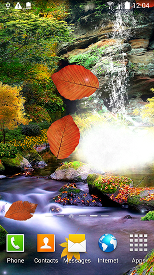 Download Live Wallpaper Herbstlicher Wasserfall 3D für Android-Handy kostenlos.