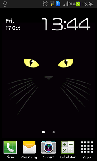 Download Live Wallpaper Schwarze Katze für Android-Handy kostenlos.