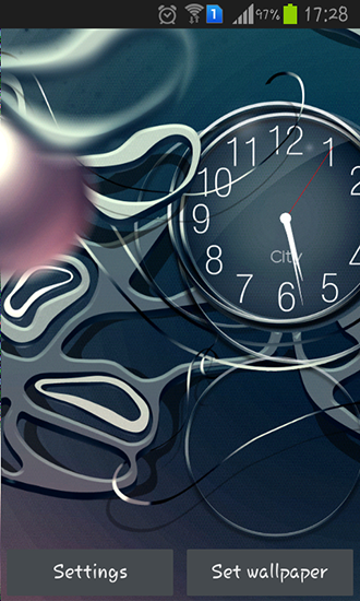 Download Hi-Tech Live Wallpaper Schwarze Uhr für Android kostenlos.