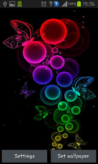 Download Live Wallpaper Blasen und Schmetterlinge für Android 5.0.2 kostenlos.