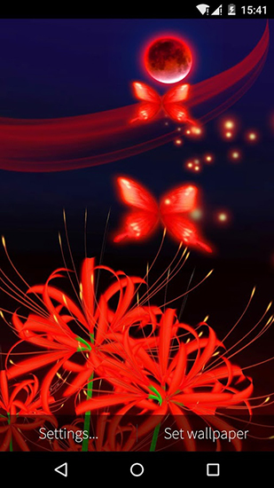 Kostenlos Live Wallpaper Schmetterling und Blume 3D für Android Smartphones und Tablets downloaden.