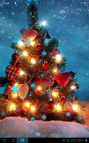 Download Interaktiv Live Wallpaper Weihnachtliche Schneeflocken für Android kostenlos.
