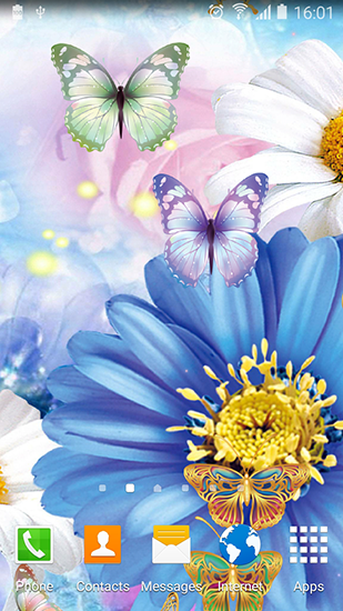 Download Blumen Live Wallpaper Niedliche Schmetterlinge für Android kostenlos.