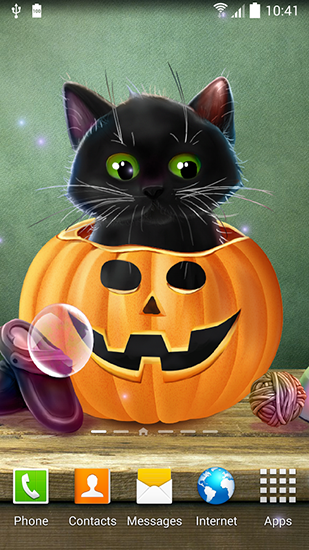 Download Interaktiv Live Wallpaper Sußes Halloween für Android kostenlos.