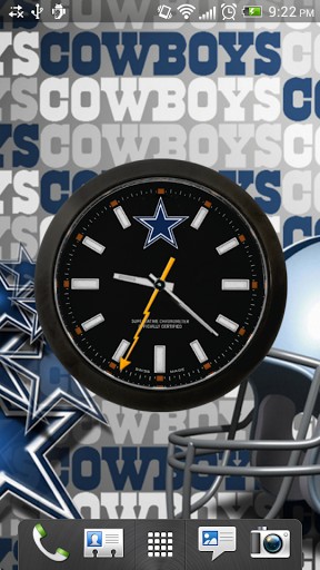 Download Mit Uhr Live Wallpaper Cowboys von Dallas: Die Uhr für Android kostenlos.