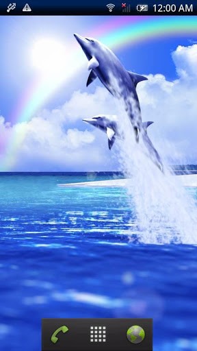 Download Landschaft Live Wallpaper Der blaue Delfin für Android kostenlos.